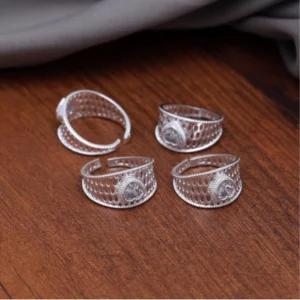 BS Women's Multi Color Assorted Design Toe Rings Combo Of 4 Pairs