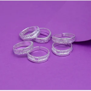 BS Women's Multi Color Assorted Design Toe Rings Combo Of 3 Pairs