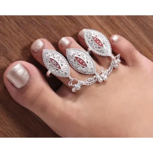 BS Women's Multi Color Assorted Design Toe Rings Combo Of 2 Pairs