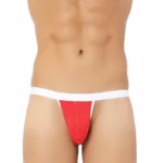 BS Men's Cotton Spandex Sexy Underwear (Red And White)