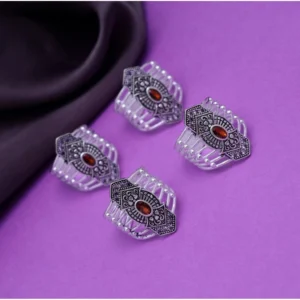 BS Women's Multi Color Assorted Design Adjustable Toe Rings Combo Of 2 Pairs