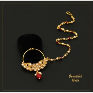 BS Women's Maroon Color Nose Nath