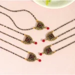 BS Women's Maroon & Green Color 5 Piece Of Mangalsutra Combo