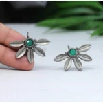 BS Women's Green Color Oxidised Earrings