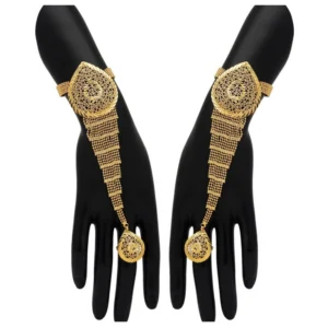 BS Women's Gold Plated Hathphool Adjustable Chain