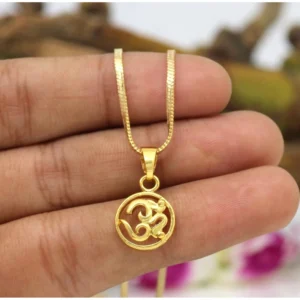 BS Women's Gold Color Om Temple Locket