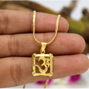BS Women's Gold Color Om Temple Locket