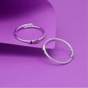 BS  Multi Color 1 Pair Of Oxidised Kids Bangles Size: 1.6