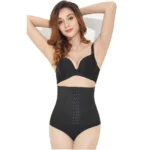 BS Women's Lycra Blend Self Design Western Wear Corset Body Shaper (Black)