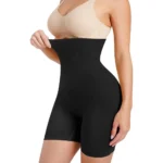 BS Women's Cotton Solid Western Wear Tummy - Thigh Body Shaper (Black)