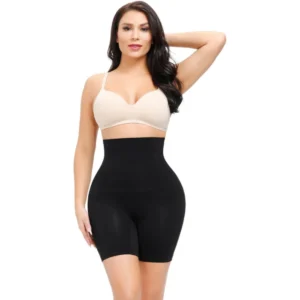 BS Women's Cotton Solid Western Wear Tummy - Thigh Body Shaper (Black)