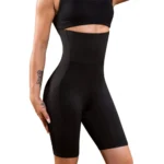 BS  Women's Cotton Solid Western Wear Tummy - Thigh Body Shaper (Black)