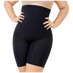BS Women's Cotton Solid Western Wear Tummy - Thigh Body Shaper (Black)