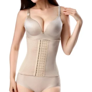 BS Women's Cotton Self Design Western Wear Corset Body Shaper (Beige)