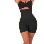 BS  Women's Cotton Lycra Solid Western Wear Tummy - Thigh Body Shaper (Black)