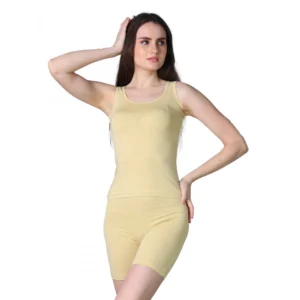 BS Women's Cotton Blended Solid Stretchable Camisole (Beige)