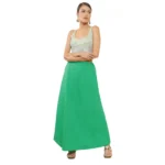BS Women's Cotton Solid Free Size Petticoat (Green)