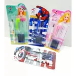 BS  Pack Of_4 Fountain pen with four Blue Ink Cartridges | Plastic | Stationery | 5+ Years