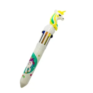BS Pack Of_3 Unicorn Cartoon character 10 in 1 Multicolour Ink Ballpoint Pen | Plastic | Stationery | 3+ Years
