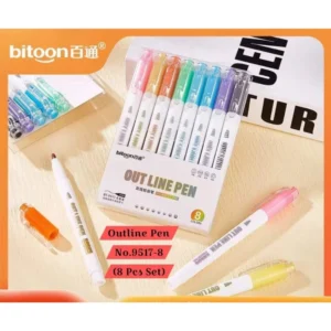 BS 8_PCs Set Outline Pen No.9517-8 | Plastic | Stationery | 5+ Years