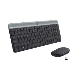 SW Logitech MK470 Slim Keyboard & Mouse Combo, Whisper-Quiet Wireless Multi-device Keyboard (Graphite)