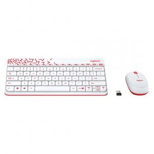 SW Logitech MK240 Wireless Keyboard and Mouse Combo (White&Vivid Red)