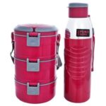 SW Cello ZING Lunch Set Insulated Tiffin & Water Bottle 2 PCS SetRED