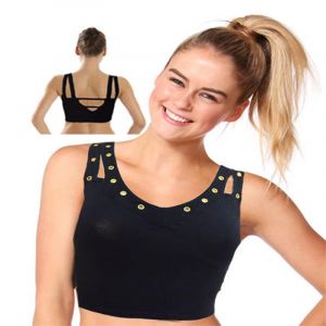 SW Seasons Black Straight Back Sport Bra