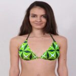 SW Green Tropical Print Halter Neck Bra