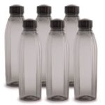 SW Cello Crystal PET Bottle Set 1 Litre Set of 6 Black