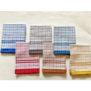 BS Pack Of_6 Cotton Checkered Kitchen Towel Sets (Multicolor, Size: 18x28 In)