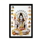 BS Lord Shiva Painting with Synthetic Photo Frame (Multicolor)