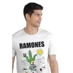 BS Men's Casual Half sleeve Printed Polyester Crew Neck T-shirt (White)