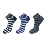 BS 3_Pair Set Unisex Casual Cotton Solid Ankle Length Socks (Multicolor)