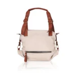 BS Women's Faux Leather Solid Tote Bag (White)