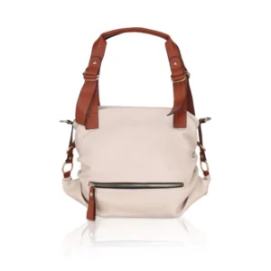 BS Women's Faux Leather Solid Tote Bag (White)