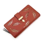 BS Women's Faux Leather Medium Snap Button Wallet (Brown)
