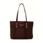 BS Women's Woolen Medium Shoulder Zipper Handbag (Red)