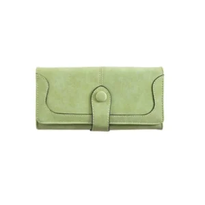 BS Women's Faux Leather Medium Snap Button Wallet (Green)