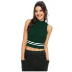 BS Women's Polyester, Knitting Western Wear Tops (Green)