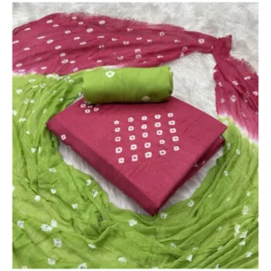 BS Women's Rayon Printed Unstitched Salwar Suit Material With Dupatta 2.3Mtrs (Pink)