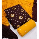 BS Women's Rayon Printed Unstitched Salwar Suit Material With Dupatta 2.3Mtrs (Coffee)