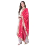 BS Women's Velvet Gotta Patti Dupatta (Pink, Length: 2.25 to 2.50 Mtr)