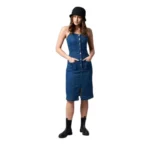 BS Women's Casual Denim Sleeveless Dress (Blue)