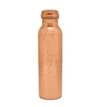 BS Copper 1 Litre Water Bottle With Lacquer Hammered Design (Rose Gold)