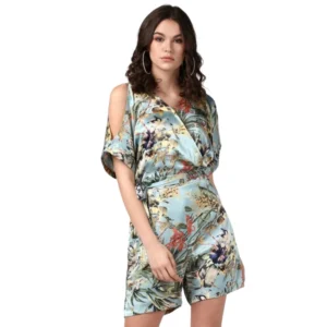 BS Women's Polyester Floral Dungaree Pant (Multicolor)