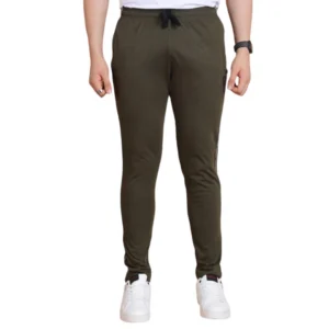 BS Men's Casual Cotton Striped Full Length Track Pant (olive)
