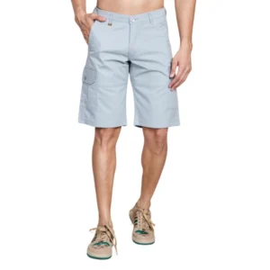 BS Men's Casual Cotton Solid Knee Length Cargo Shorts (Grey)